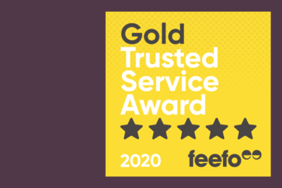 Image of Gold Trusted Service Award logo from Feefo
