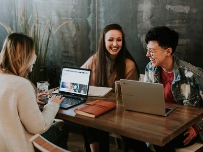 Group of people laughing