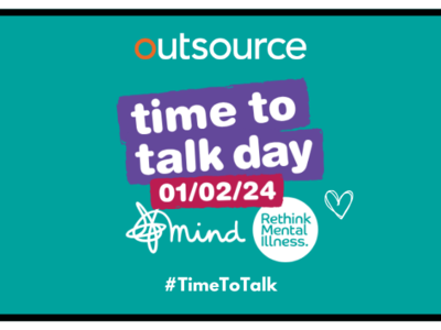 Time to Talk 2024 logo with Outsource UK logo above and #TimeToTalk underneath