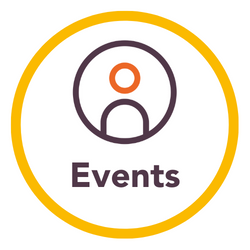 Icon with person icon and the word 'Events' below.
