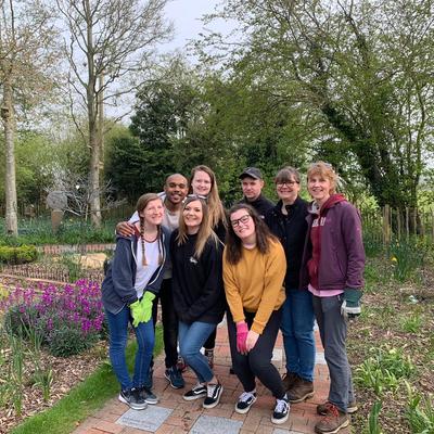 Voluteering at Prospect Hospice keeping the garden nice